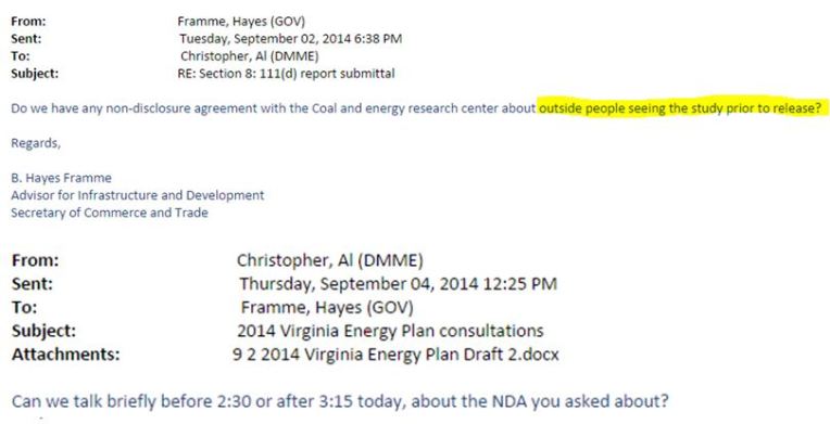 email Hayes requests NDA